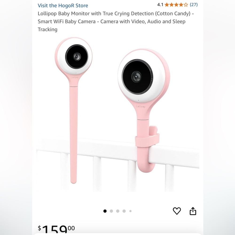 Lollipop Baby Monitor Smart WiFi - Camera with Video, Audio and Sleep Tracking